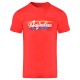 Men's T-shirt Australian Cotton T-Shirt Brush Line Print - rosso vivo