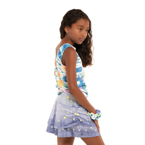 Girls' T-shirt Lucky in Love Novelty All Stars Tie Back Tank - multi Girls' T-shirt Lucky in Love Novelty All Stars Tie Back Tank - multi