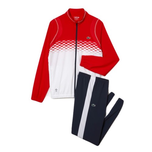 Men's Tracksuit Lacoste Tennis x Daniil Medvedev Jogger Set - red/white/red/white/blue