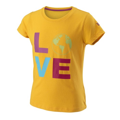 Girls' T-shirt Wilson Love Earth Tech Tee - saffron Girls' T-shirt Wilson Love Earth Tech Tee - saffron
