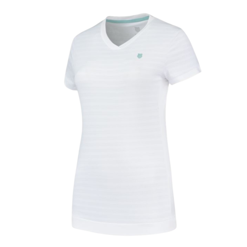 Women's T-shirt K-Swiss Tac Hypercourt V-Neck Top - white Women's T-shirt K-Swiss Tac Hypercourt V-Neck Top - white