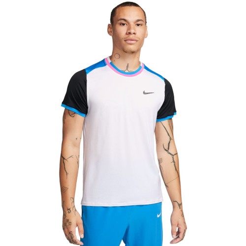 Men's T-shirt Nike Court Dri-Fit Advantage Top - white/light photo blue/black/black Men's T-shirt Nike Court Dri-Fit Advantage Top - white/light photo blue/black/black
