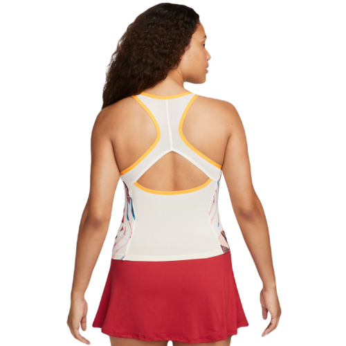 Women's top Nike Court Dri-Fit Slam Printed Tennis Tank Top - coconut milk/coconut milk/sundia Women's top Nike Court Dri-Fit Slam Printed Tennis Tank Top - coconut milk/coconut milk/sundia