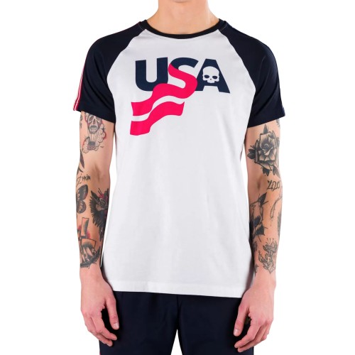 Men's T-shirt Hydrogen USA Cotton Tee - white/blue Men's T-shirt Hydrogen USA Cotton Tee - white/blue