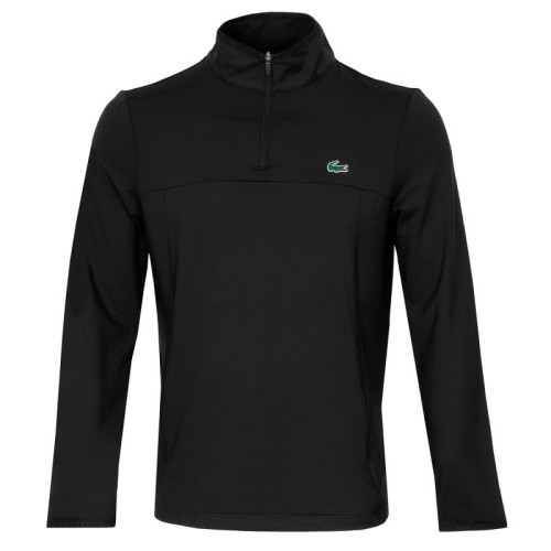 Men's Jumper Lacoste Men's SPORT Stretch Zippered Collar Sweatshirt - black