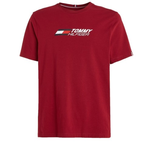 Men's T-shirt Tommy Hilfiger Essentials Big Logo Short Sleeve Tee - rouge Men's T-shirt Tommy Hilfiger Essentials Big Logo Short Sleeve Tee - rouge