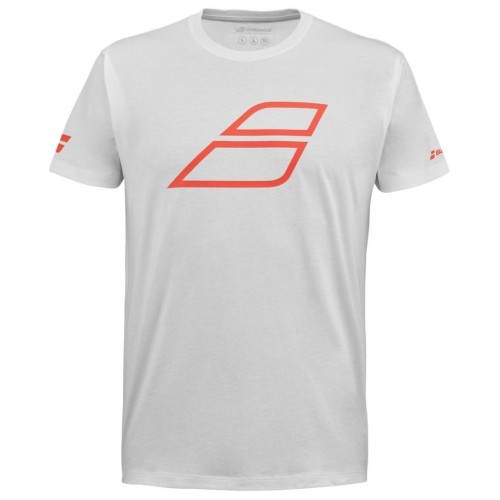 Men's T-shirt Babolat Strike Cotton T-Shirt - white/strike red