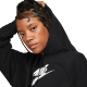 Women's jumper Nike Sportswear Club Fleece Oversized Crop Hoodie - black/white Women's jumper Nike Sportswear Club Fleece Oversized Crop Hoodie - black/white
