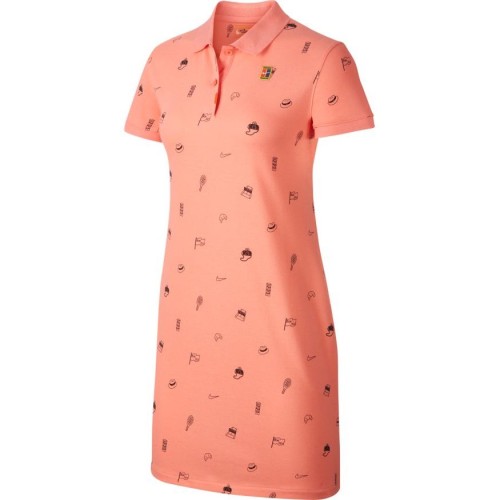 Women's dress Nike Polo Dress Print - sunblush/brilliant orange Women's dress Nike Polo Dress Print - sunblush/brilliant orange