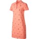 Women's dress Nike Polo Dress Print - sunblush/brilliant orange