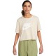 Women's T-shirt Nike Sportswear Essential Crop Icon - sanddrift/white Women's T-shirt Nike Sportswear Essential Crop Icon - sanddrift/white