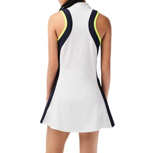 Women's dress Lacoste Sport Roland Garros Edition Sleeveless Dress - white/navy blue Women's dress Lacoste Sport Roland Garros Edition Sleeveless Dress - white/navy blue