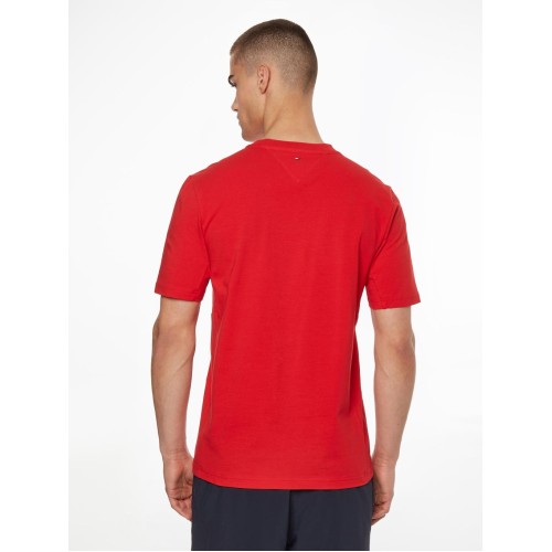 Men's T-shirt Tommy Hilfiger Essentials Small Logo SS Tee - primary red Men's T-shirt Tommy Hilfiger Essentials Small Logo SS Tee - primary red