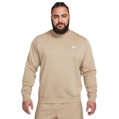Men's Jumper Nike Swoosh Club Crew - khaki/white Men's Jumper Nike Swoosh Club Crew - khaki/white