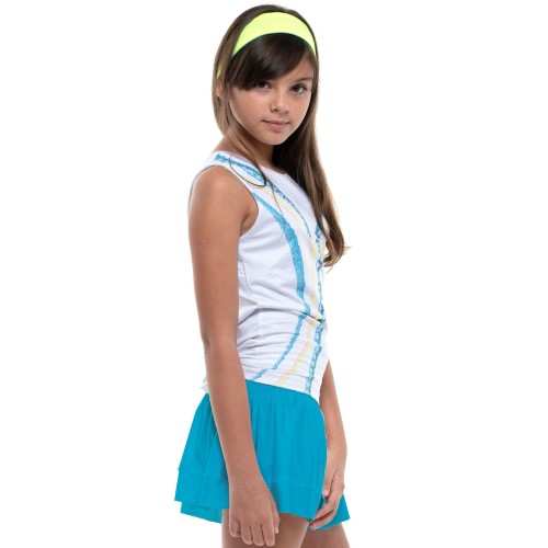 Girls' T-shirt Lucky in Love Square Are You? Tie Back Tank Girls - turquoise Girls' T-shirt Lucky in Love Square Are You? Tie Back Tank Girls - turquoise