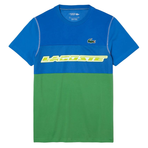 Men's T-shirt Lacoste SPORT x Daniil Medvedev Jersey T-Shirt - blue/green/yellow Men's T-shirt Lacoste SPORT x Daniil Medvedev Jersey T-Shirt - blue/green/yellow