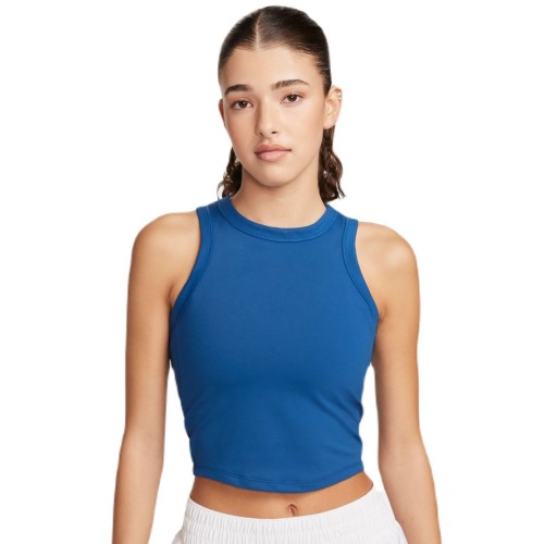 Women's top Nike One Fitted Dir-Fit Short Sleeve Crop Tank - court blue/black Women's top Nike One Fitted Dir-Fit Short Sleeve Crop Tank - court blue/black
