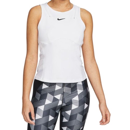 Women's top Nike Dri-Fit Slam Tennis Tank - white/black Women's top Nike Dri-Fit Slam Tennis Tank - white/black