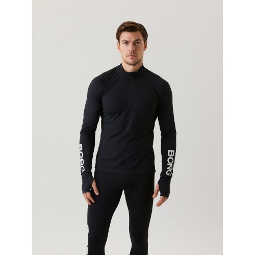 Men's Jumper Bj_rn Borg Borg Midlayer Half Zip M - black beauty Men's Jumper Bj_rn Borg Borg Midlayer Half Zip M - black beauty