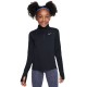 Girls' T-shirt Nike Dri-Fit Long Sleeve 1/2 Zip Top - black/white