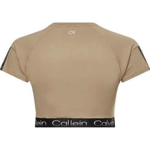 Women's T-shirt Calvin Klein WO SS Croped T-shirt - aluminum Women's T-shirt Calvin Klein WO SS Croped T-shirt - aluminum