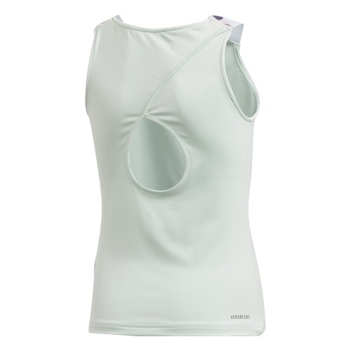Girls' T-shirt Adidas G Keyhole Tank - dash green/shock yellow Girls' T-shirt Adidas G Keyhole Tank - dash green/shock yellow