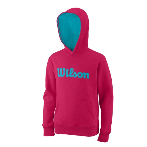 Girls' jumper Wilson Script Cotton PO Hoody - love potion/scuba blue