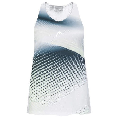 Girls' T-shirt Head Agility Tank Top - white/print perf Girls' T-shirt Head Agility Tank Top - white/print perf