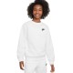 Girls' jumper Nike Kids Sportswear Club Fleece Hoodie - white/black