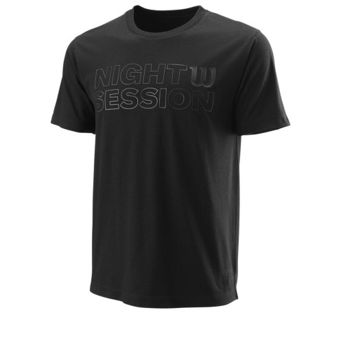 Men's T-shirt Wilson Night Session Tch Tee - black Men's T-shirt Wilson Night Session Tch Tee - black