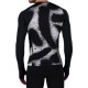 Men’s compression clothing Hydrogen Spray Mesh Second Skin Long Sleeve - white/black