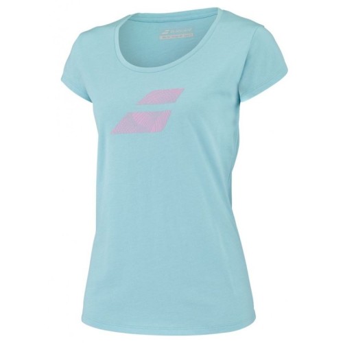 Women's T-shirt Babolat Exercise Flag Tee Woman - angel blue heather Women's T-shirt Babolat Exercise Flag Tee Woman - angel blue heather