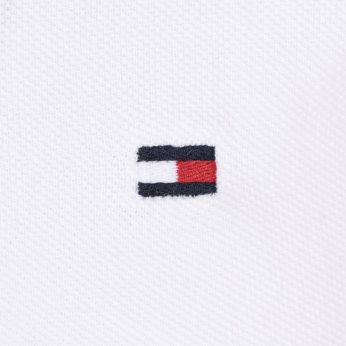 Men's Polo T-shirt Tommy Hilfiger Essential RWB Detail Slim Polo - white Men's Polo T-shirt Tommy Hilfiger Essential RWB Detail Slim Polo - white