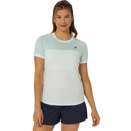 Women's T-shirt Asics Court Short Sleeve Top - pale mint/pale blue