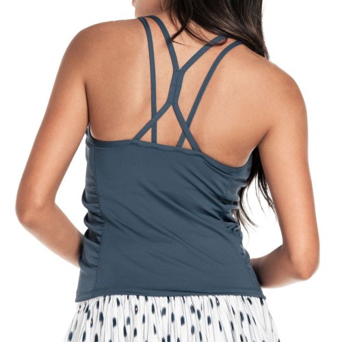 Women's top Lucky in Love Palms D'Amour Ruche Crop Tank - slate Women's top Lucky in Love Palms D'Amour Ruche Crop Tank - slate