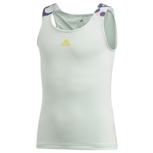 Girls' T-shirt Adidas G Keyhole Tank - dash green/shock yellow Girls' T-shirt Adidas G Keyhole Tank - dash green/shock yellow