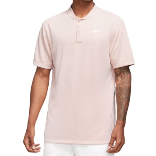 Men's Polo T-shirt Nike Court Dri-Fit Blade Solid Polo - pink oxford/white