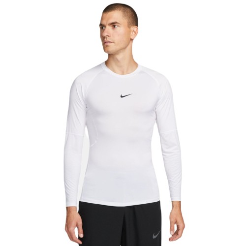 Men’s compression clothing Nike Pro Dri-FIT Tight Long-Sleeve Fitness Top - white/black Men’s compression clothing Nike Pro Dri-FIT Tight Long-Sleeve Fitness Top - white/black