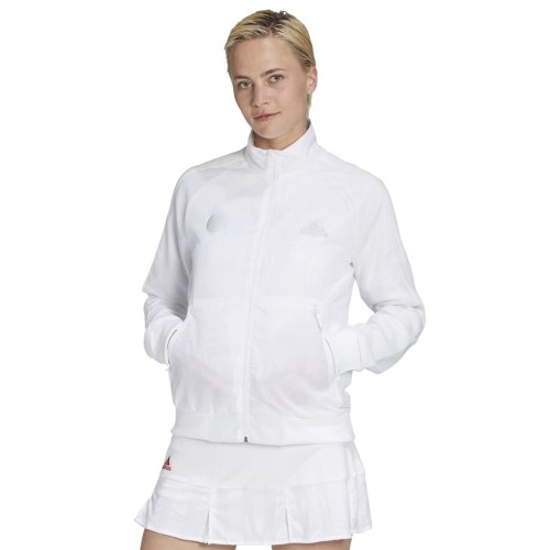 Women's jumper Adidas Tennis Uniforia Jacket W - white/reflective silver/dash grey