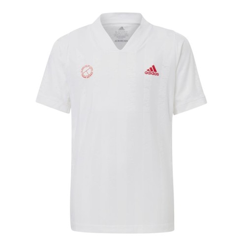 Boys' t-shirt Adidas Freelift Tee E - white/scarlet