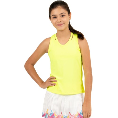 Girls' T-shirt Lucky in Love Core V-Neck Cutout Tank Girls - neon yellow Girls' T-shirt Lucky in Love Core V-Neck Cutout Tank Girls - neon yellow